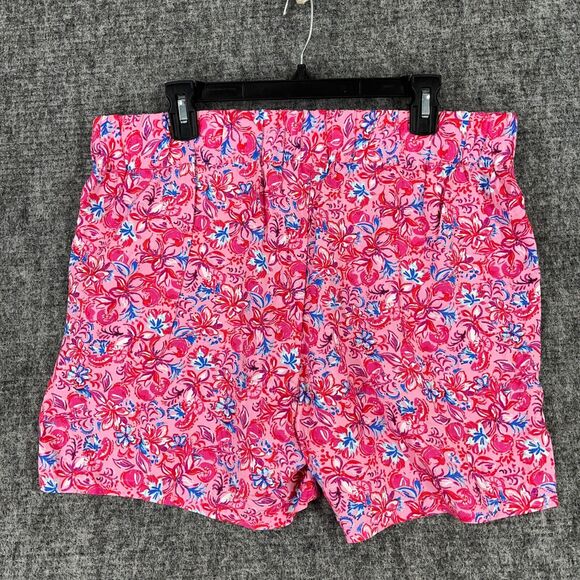 Stella Parker Shorts Womens Large Pink Rayon Floral Button High Waist Chino Boho - Picture 2 of 11
